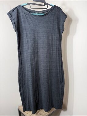Prana Charcoal Ribbed Knit Tee Dress